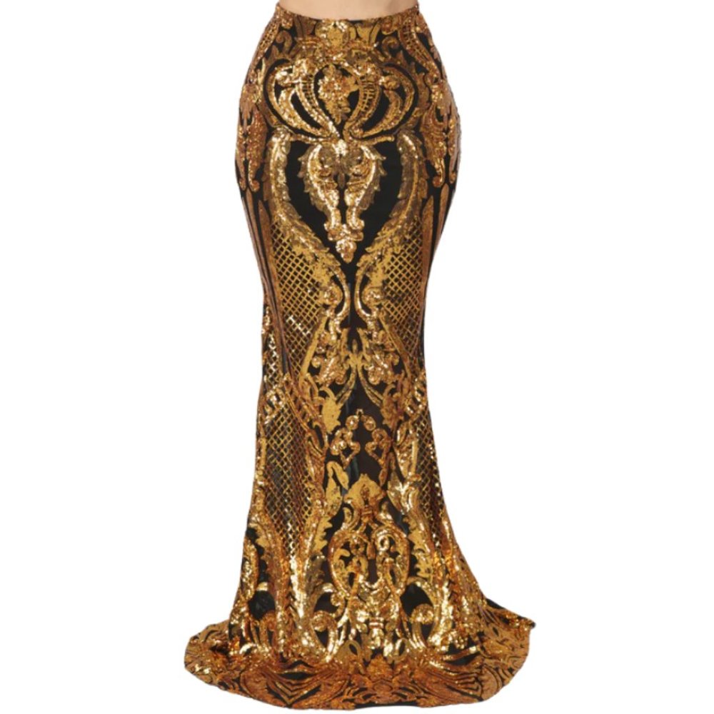 Gold Mermaid Sequin Skirt - Medium